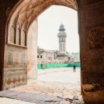 a person outside of a mosque